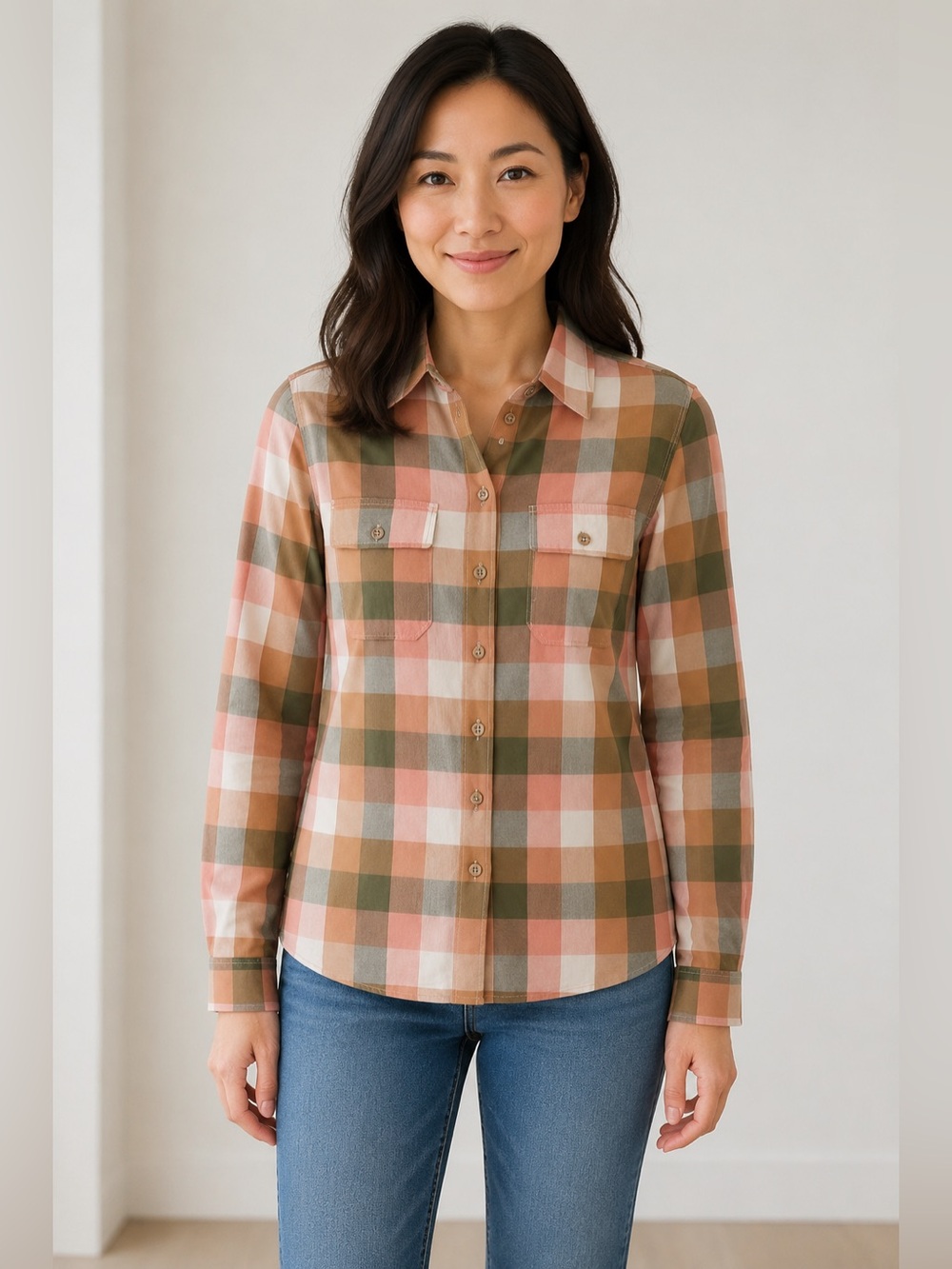Bob Timberlake Women’s Multicolor Plaid Button-Up Shirt Size XS
